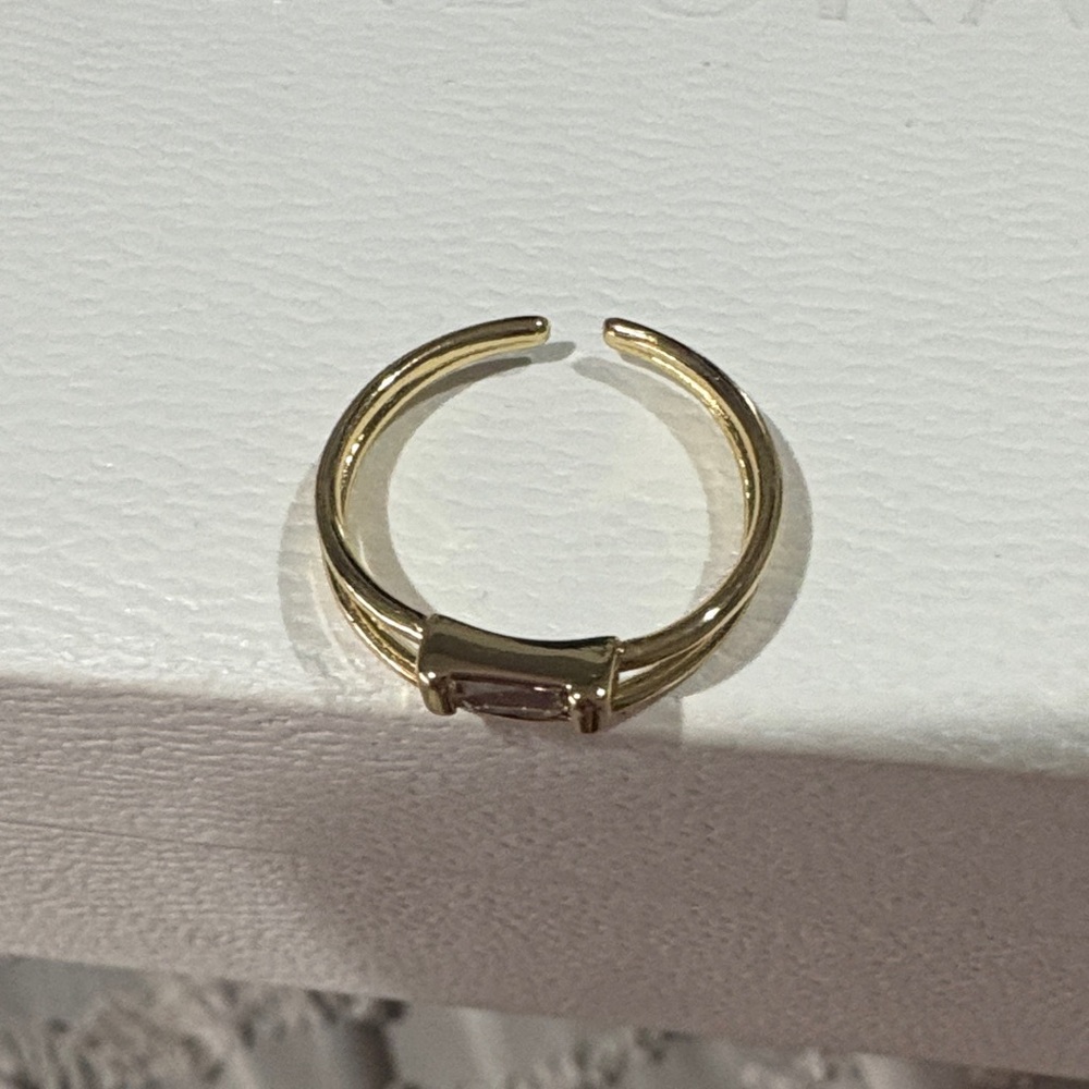 Pura Vida Adjustable Gold Ring with Stone - Picture 2 of 2